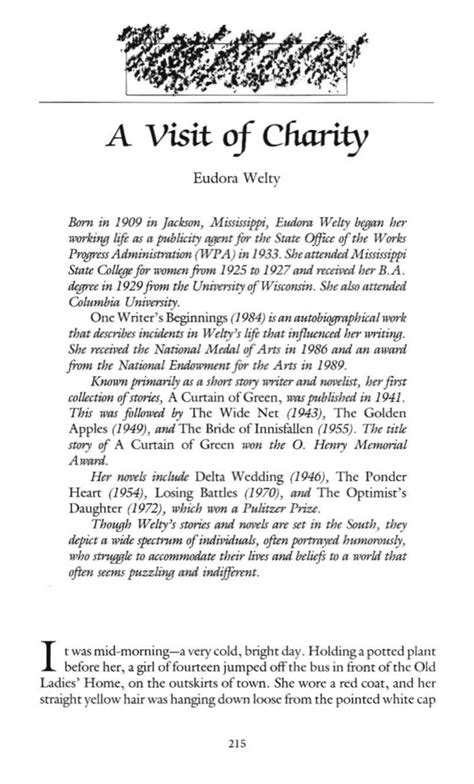 eudora welty a visit of charity